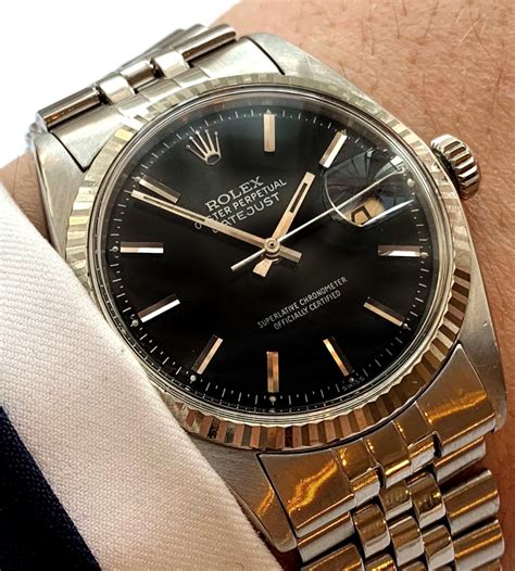 rolex 1601 black hands|rolex 1601 price.